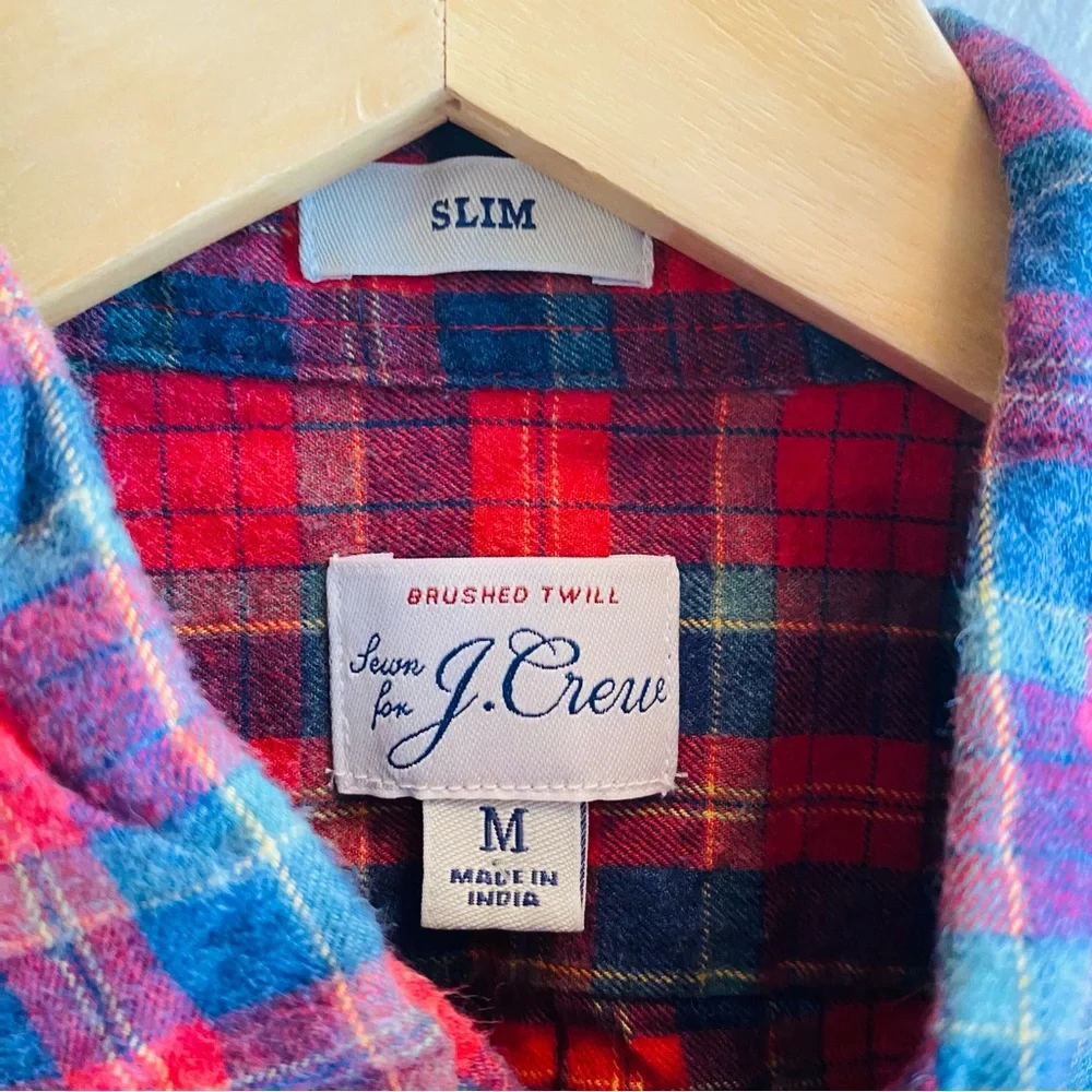 J. Crew Casual Brushed Twill Button Down Plaid Shirt